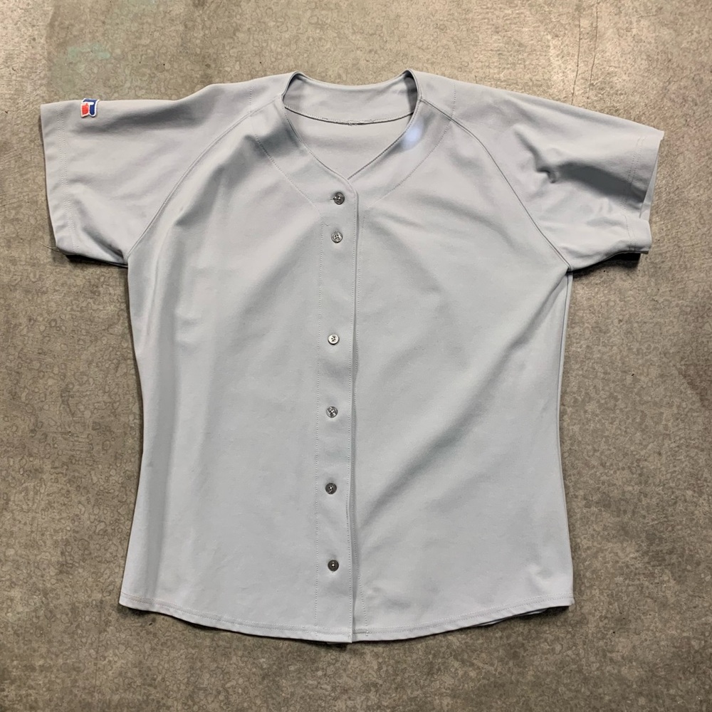 90s Russell Grey Blank Baseball Jersey